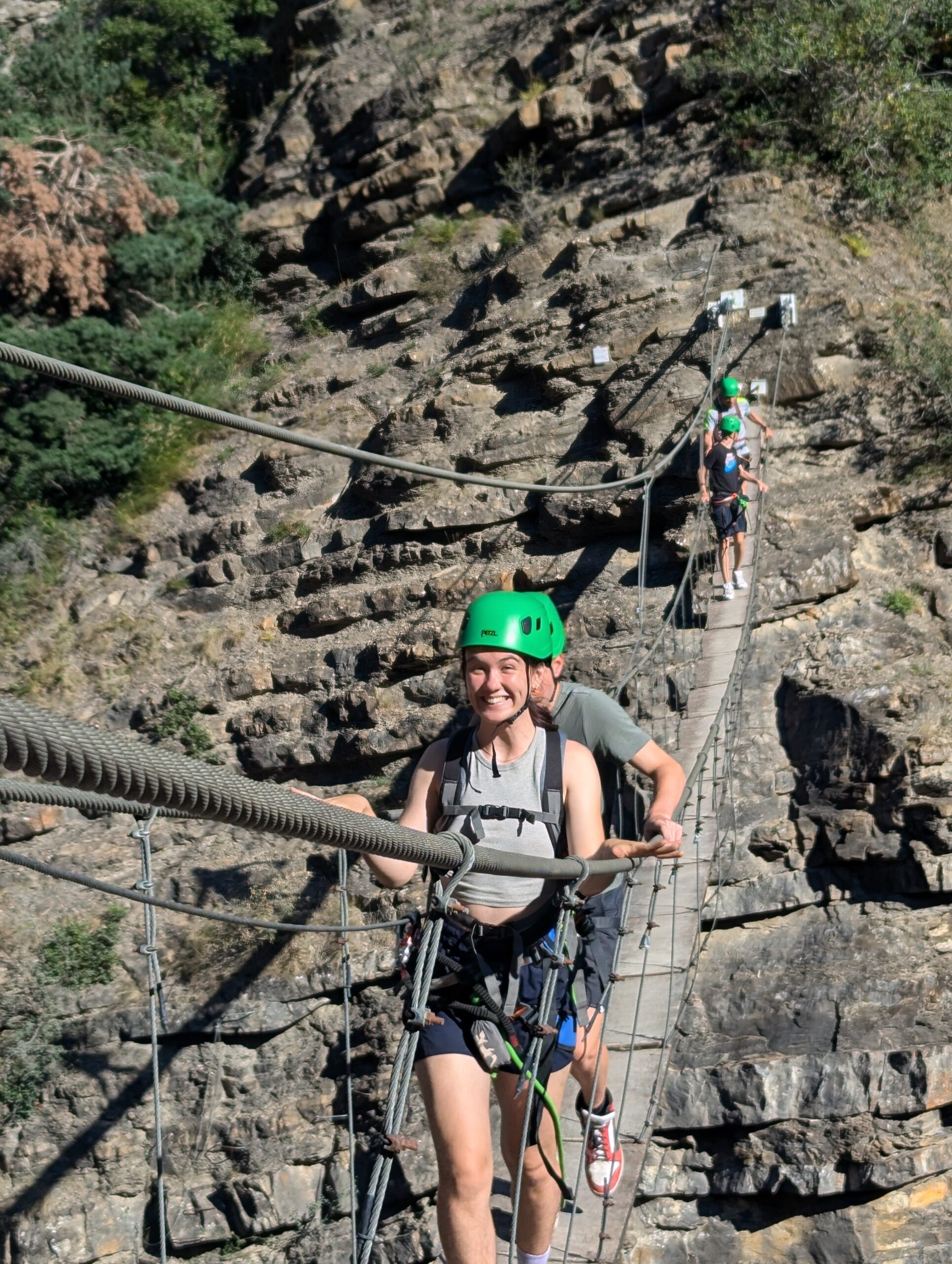 Pont de singe et tyrolienne en Via Ferrata