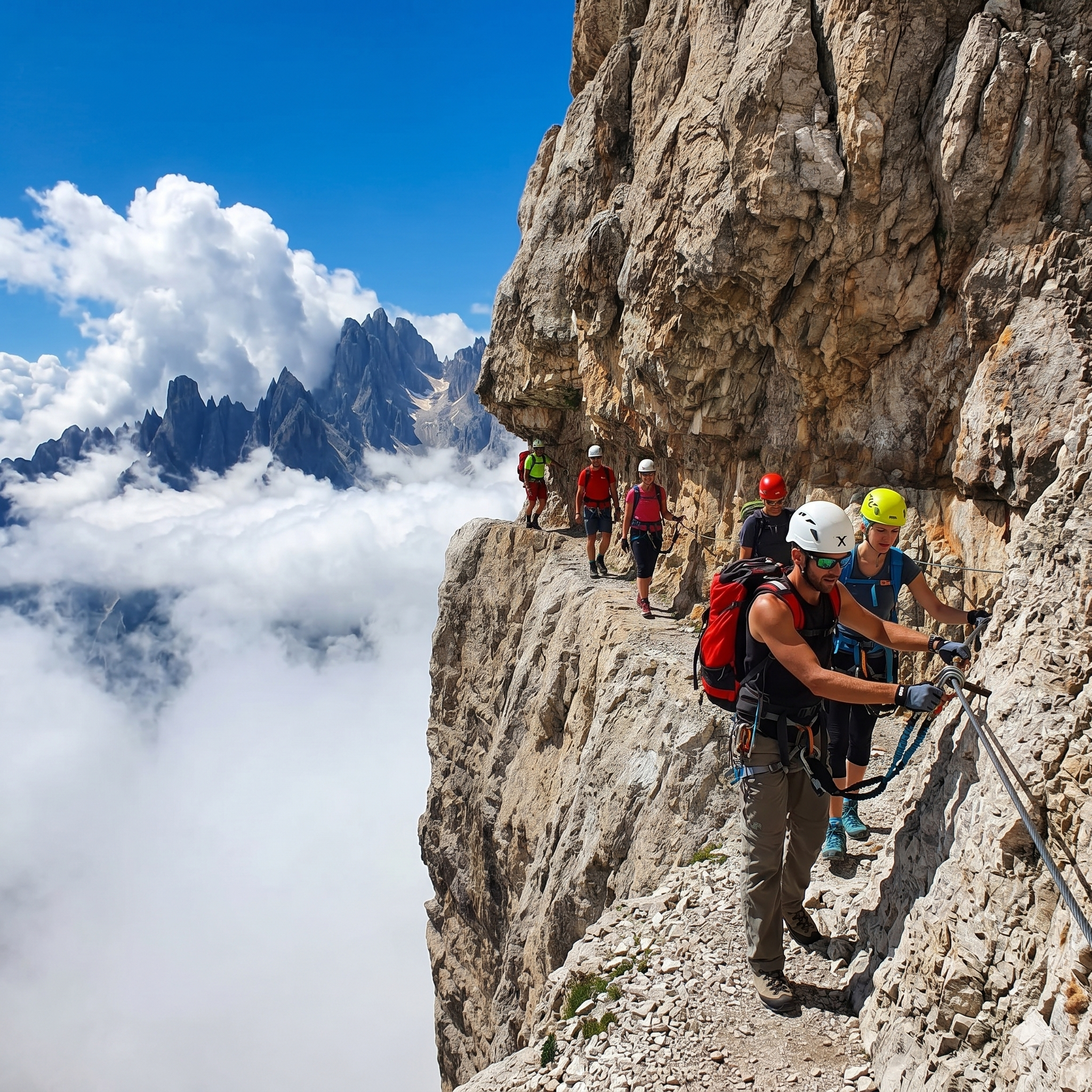 Via Ferrata dans les Dolomites